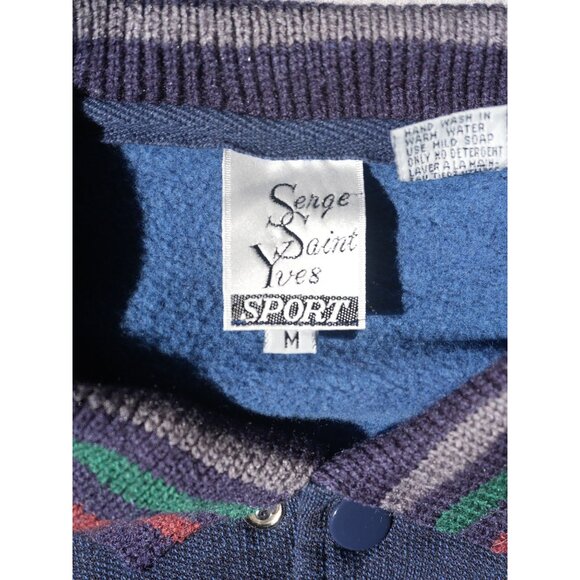 Vintage Yss Yves Navy 90s Varsity Jacket - Picture 2 of 2